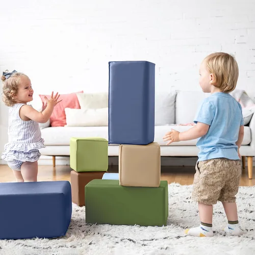 Vista 7 de ECR4Kids SoftZone - Juego de bloques de construcción para niños pequeños, 7 Espuma suave, cubierta de poliuretano, espuma certificada GREENGUARD