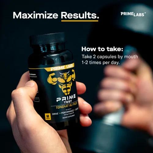 Vista 5 de Prime Labs Tongkat Ali para hombre, raíz de maca negra orgánica y Tribulus Terrestris, rendimiento, vitalidad, energía, 60