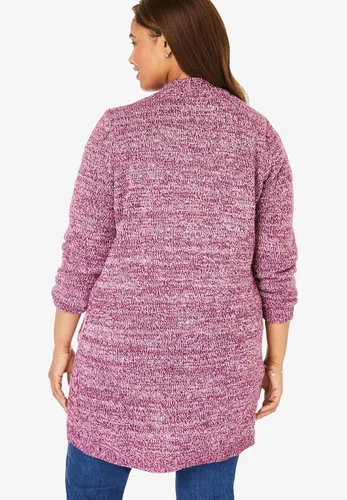 Vista 3 de Woman Within Chaqueta tipo suéter marled de talla grande para mujer