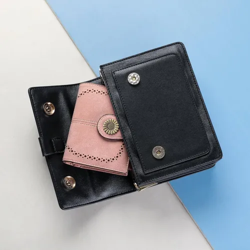 Vista 6 de SENDEFN Carteras pequeñas para mujer, con bloqueo RFID, de cuero, plegable, tarjetero con ventana de identificación, 1-Rosa