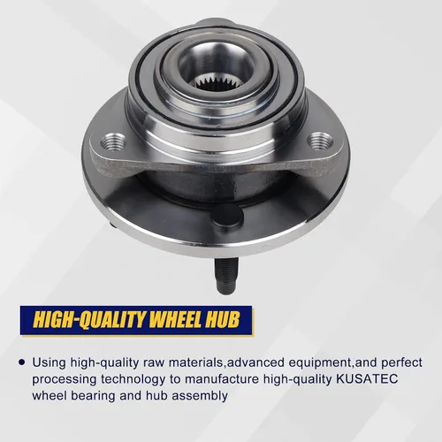Vista 3 de KUSATEC 513205 Buje de rueda delantera y conjunto de cojinete 4 orejetas no ABS Compatible con Chevy Cobalt 2005-2010, Saturn Ion 2003-2007
