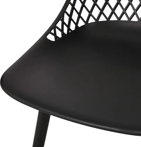 Vista 7 de Delora Silla de comedor moderna para exteriores (juego de 2), color negro