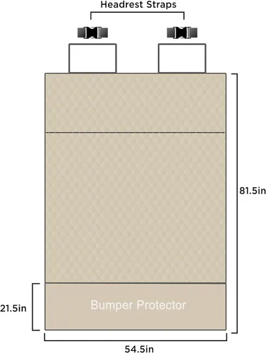 Vista 3 de Arf Pets Cubierta de forro de carga para perros SUV y automóviles, material impermeable, parte trasera antideslizante, protector de solapa de Beige