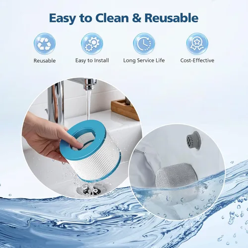 Vista 3 de Filtro de Bañera de Hidromasaje Compatible con Todos los Hot Tub RELXTIME, Filtros de Piscina, Reemplazo de Filtro de Spa, Cartuchos de Filtro