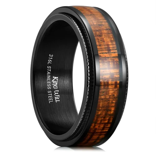 Vista 65 de King Will Anillo giratorio de acero inoxidable 316L para hombres y mujeres, 0.315 in de dragón/nudo celta, anillo para ansiedad para aliviar