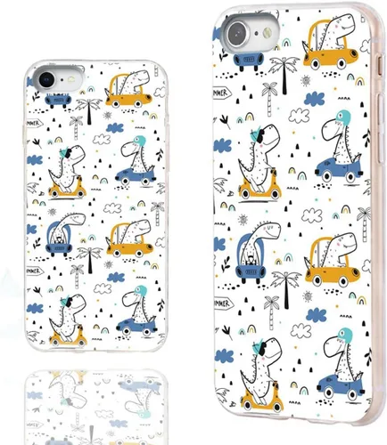 Vista 29 de Funda protectora delgada de goma TPU suave para iPhone SE 2022/2020/8/7/6S/6, funda protectora de goma TPU suave, lindo perro corgi de dibujos Un