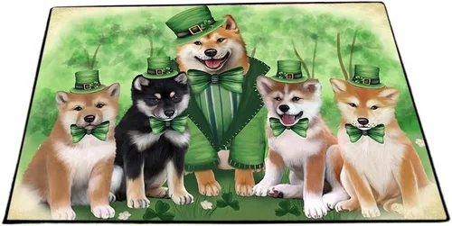 Vista 24 de Tapete antideslizante para puerta de mascotas, para interiores y exteriores del 4 de julio, para perros Shiba Inu, tapete lavable con retratos