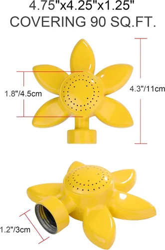 Vista 3 de Aspersor circular Glorden con forma de flor, Amarillo