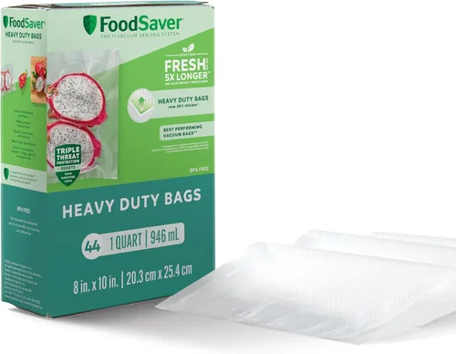 Vista 14 de FoodSaver Rollos selladores al vacío resistentes, paquete de 2 rollos XL de 11 pulgadas x 16 pies (32 pies en total), se expande a 14 pulgadas