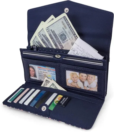 Vista 2 de Nautica Money Manager RFID - Cartera para mujer, Listón de cinta, cartera Rfid
