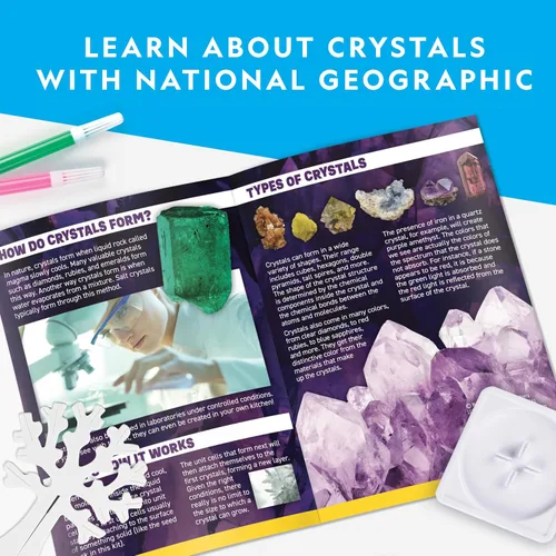 Vista 6 de National Geographic - Kits de manualidades para niños – Kit de cultivo de cristal – Cultiva un jardín de cristal en solo 6 horas, artesanía