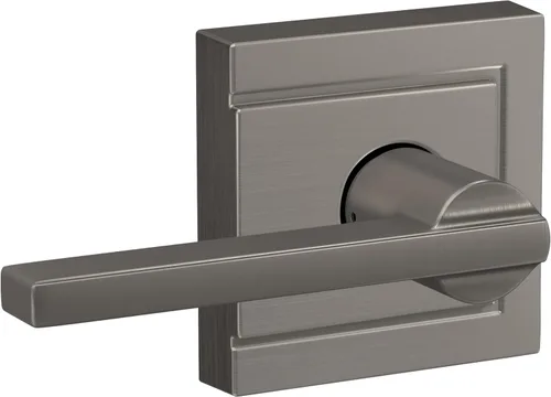 Vista 15 de Schlage F51A LAT 716 Latitude - Manija de puerta con bloqueo de entrada con llave, en acabado de bronce envejecido