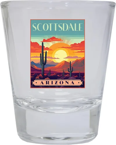 Vista 6 de Scottsdale Arizona Design C Souvenir - Vaso de chupito redondo de 1.5 onzas, color azul, paquete de 2