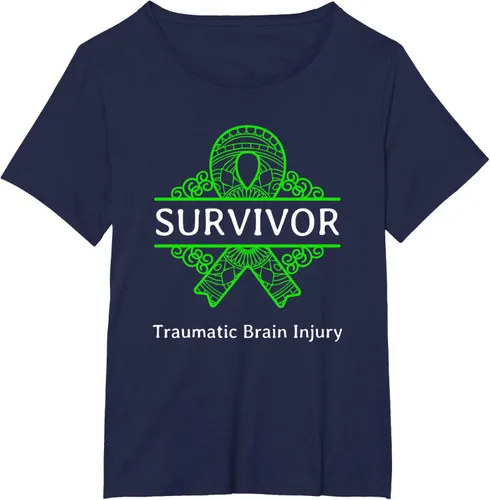 Vista 15 de Camiseta de concientización traumática con cinta verde para supervivientes de lesiones cerebrales, Negro, S