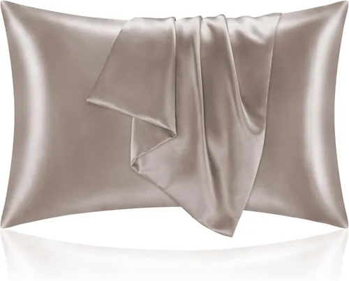 Vista 119 de BEDELITE Funda de almohada de satén para cabello y piel, súper suave y refrescante similar a las fundas de almohada de seda, paquete de 2 con cierre