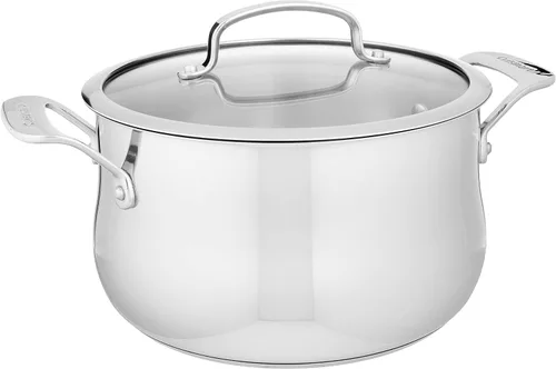 Vista 4 de Cuisinart Contour Acero inoxidable de 6 cuartos de galón Cacerola con cubierta de vidrio