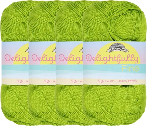 Vista 48 de JubileeYarn - Ovillo de hilo deliciosamente fino, 1.76 oz/madeja de rayón de bambú, color rosa polvo, 4 madejas