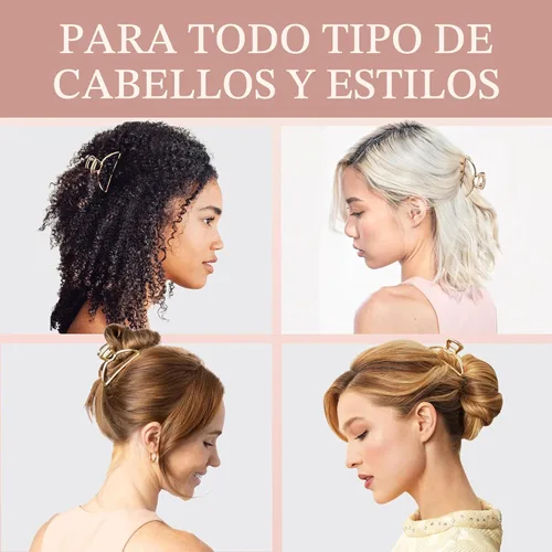 Vista 5 de Kitsch - Clip de garra de forma abierta Durable & Elegant Gold Women Hair Accessories Clips Hair Comfortably All-Day Great For Everyday Use &