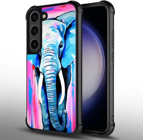 Vista 2 de Funda compatible con Samsung Galaxy S23, diseño de elefantes africanos, diseño increíble a prueba de golpes, antiarañazos, carcasa trasera