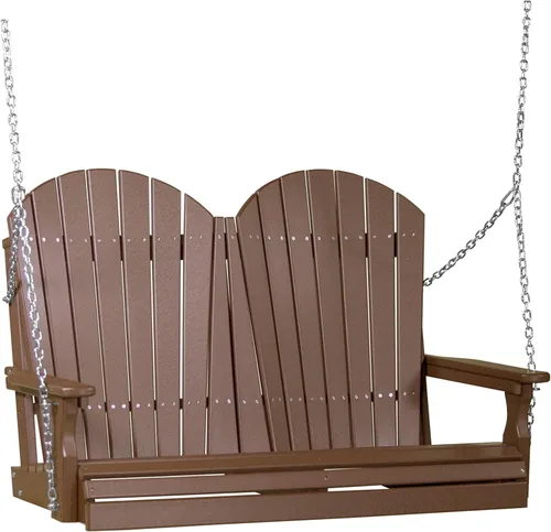 Vista 18 de LuxCraft Columpio Adirondack de 4' - Disponible en 22 colores Caoba antigua