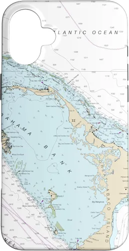 Vista 22 de iPhone 16 Nautical Chart - Abaco Islands, Bahamas, Caribbean Case