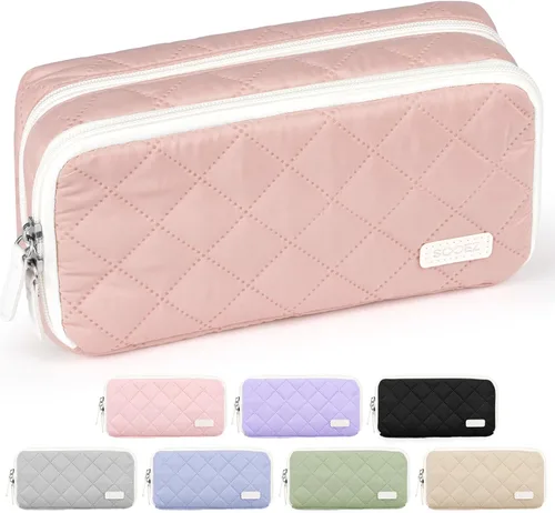 Vista 9 de Sooez Estuche grande para lápices, bolsa para lápices extra grande con 8 compartimentos, bolsa para bolígrafos de apertura amplia, organizador
