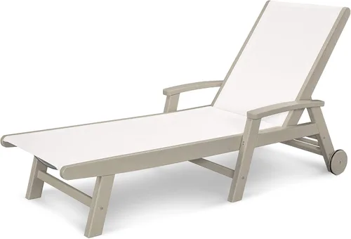 Vista 18 de POLYWOOD® Tumbona costera, negro/honda de arpillera Negro / eslinga de arpillera