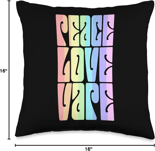 Vista 4 de Liquid Vape Peace Love Vape-Pastel Fashion - Almohada de 16 x 16 pulgadas, multicolor
