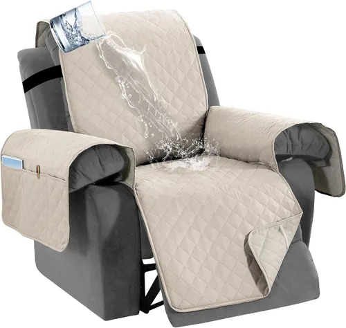 Vista 20 de H.VERSAILTEX Funda impermeable 100% impermeable para sofá biplaza reclinable de 2 piezas, protector de muebles suave y grueso con bolsillos lavables