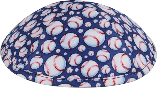 Vista 2 de Zion Judaica Sports Kippah - Patrón de pelota para adultos y niños, 6 pulgadas, Skullcap Yamaka para barbat Mitzvah Chuppah boda