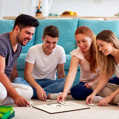 Vista 6 de Deekin 30 hojas de rompecabezas de madera sin terminar personalizables, piezas de madera en blanco, cosas de forma libre para pintar, escribir