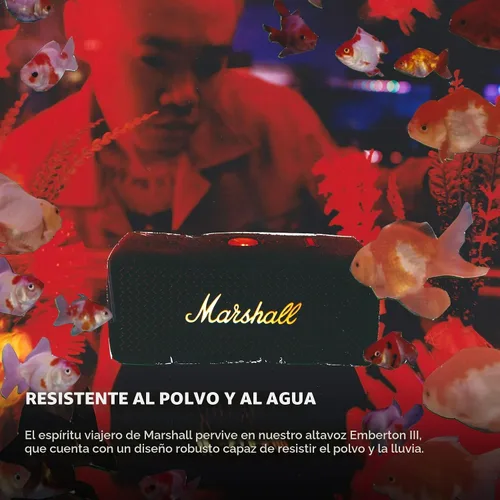 Vista 5 de Marshall Emberton III - Altavoz Bluetooth portátil, diseño resistente e impermeable IP67, sonido estéreo fuerte, graves profundos con tiempo