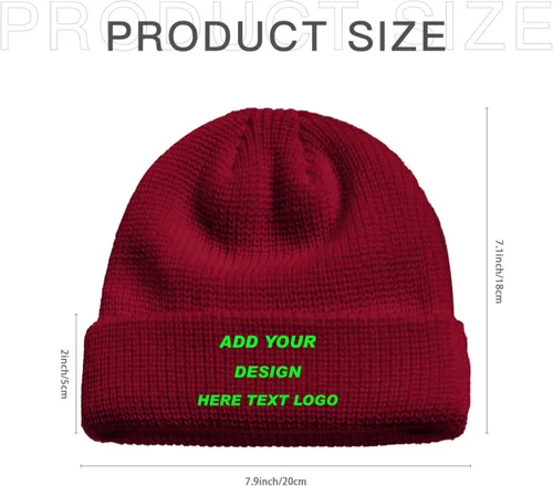 Vista 7 de Sombrero de gorrita tejida personalizado Añadir su texto Imagen Logo Invierno Gorras Fiesta de la empresa Hombres Mujeres Sombrero Personalizar