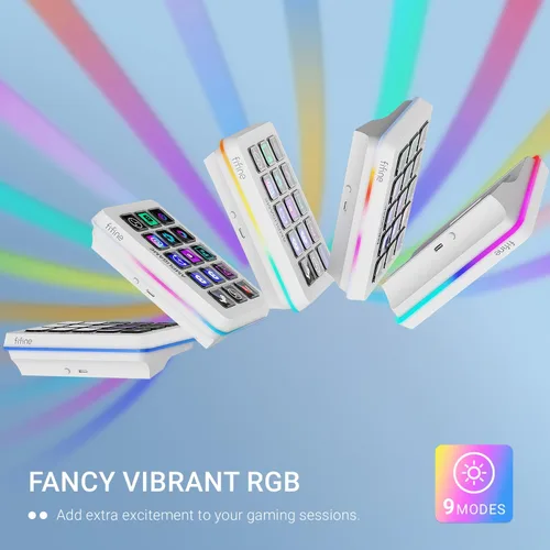 Vista 4 de FIFINE AmpliGame - Controlador de juegos con 15 accesos directos para OBS Streaming Studio con teclas macro, acciones de activación, controlador RGB