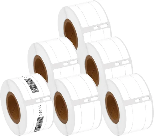 Vista 8 de NineLeaf 1 rollo (390 etiquetas) compatible con Dymo 30327 (9/16 x 3-7/16 pulgadas), carpetas de archivos blancas 1-UP etiquetas multiusos