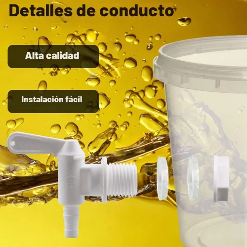 Vista 4 de Paquete de 2 cubos de embotellado con espita de plástico, espita de repuesto para cerveza o refrescos caseros