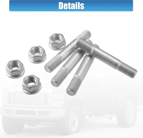 Vista 6 de X AUTOHAUX Juego de 4 accesorios de montaje de cubo de rueda para Ford F250 F350 F450 F550 Excursion 1999-2004 Metal tono plateado F81Z1107AA