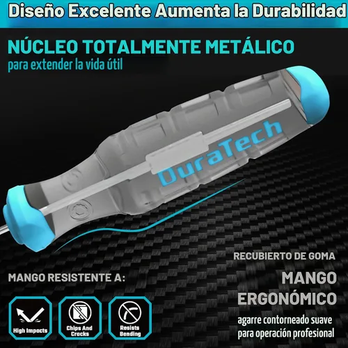 Vista 4 de DURATECH Juego de 4 ganchos y púas, compensación, recto, selección de 90° y gancho