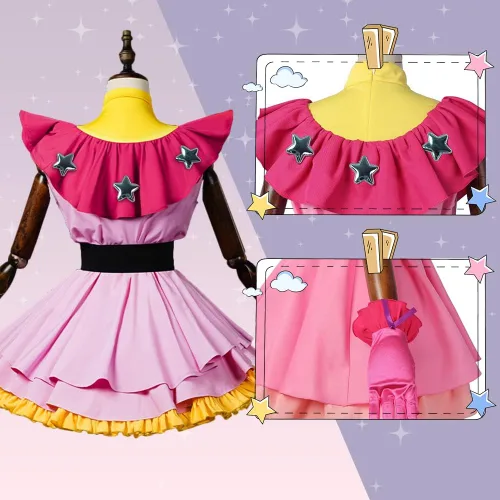 Vista 3 de ShioewBy Hoshino Ai - Disfraz de cosplay Vestido de anime Oshi no Ko para niñas y mujeres, conjunto para fiesta de Halloween con falda y peluca