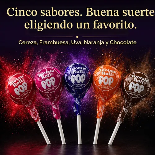 Vista 3 de POPS - Paletas de 1 libra, bolsa a granel, 5 sabores surtidos, sin gluten, centro masticable y revestimiento de caramelo duro, ventosas envueltas