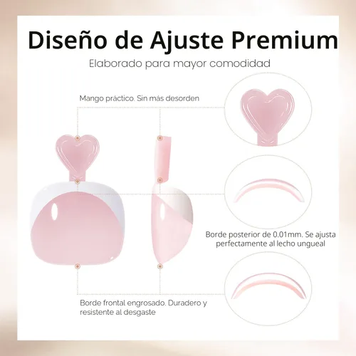 Vista 4 de Modelones Uñas cortas a presión, uñas cuadradas con punta francesa desnuda