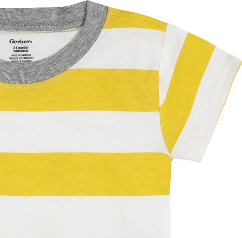 Vista 5 de Gerber Paquete de 3 camisetas de manga corta con bolsillo para niños pequeños