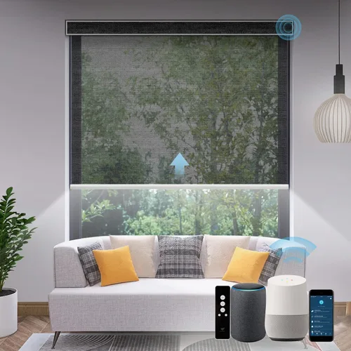Vista 46 de SmartWings Persianas Motorizadas con Filtro de Luz, Compatible con Matter Thread Homekit Z-Wave Alexa Google, Persianas con 70% de Opacidad Safari