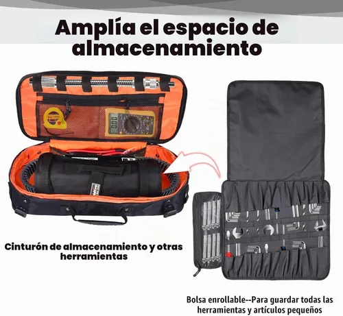 Vista 2 de Bolsa organizadora de herramientas de gran capacidad de 20 pulgadas con tira reflectante compatible con UTV, ATV, Polaris Can am Accesorios