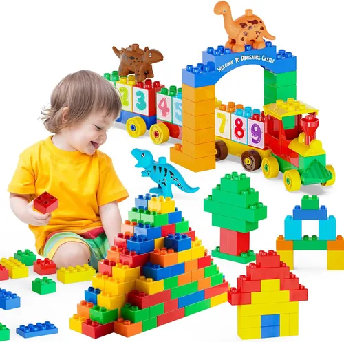 Vista 7 de Bloques de construcción para niños pequeños de 3 a 5 años, juguetes de dinosaurio