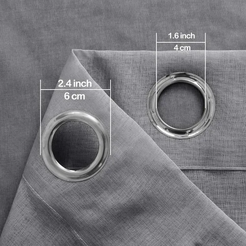 Vista 5 de DWCN Cortinas Transparentes Ombré - Cortinas de Lino Sintético con Gradiente Semi Voile con Ojales en la Parte Superior para Dormitorio y Sala