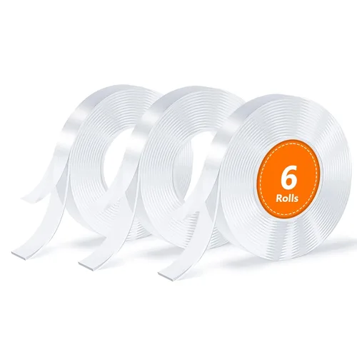Vista 11 de 3 rollos de cinta adhesiva de doble cara, nano, cinta adhesiva transparente, cinta adhesiva sin rastro, extraíble, lavable, reutilizable, adecuado
