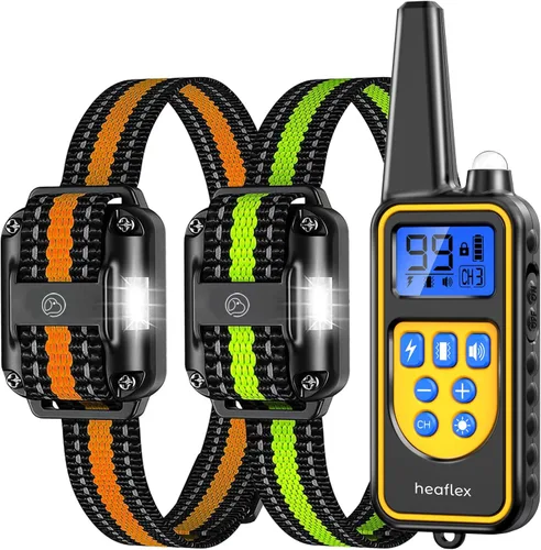 Vista 11 de Collar eléctrico de entrenamiento para perros con control remoto de 1640 pies, E-Shock, modos de entrenamiento seguros, collares impermeables IP67