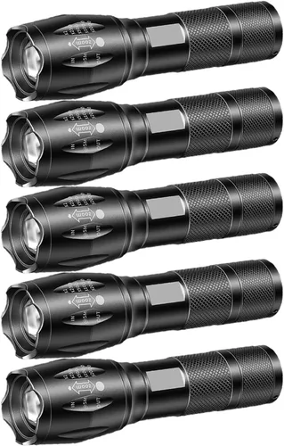Vista 12 de Linterna LED de alto lúmenes, linternas para camping, senderismo, pasear perros, potentes linternas de emergencia con 5 modos para uso al aire