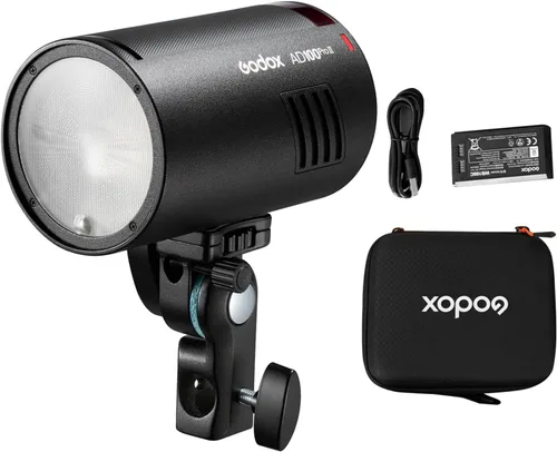 Vista 10 de GODOX AD100Pro Luz de Flash de Estudio en Bolsillo para Fotografía con Pantalla OLED 5800K 1/8000s Sync TTL/Multi/M Flash Integrado 2.4G Wireless X